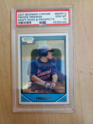 2007 Bowman Chrome Draft Freddie Freeman prospects #BDPP12 PSA 10 GEM MINT