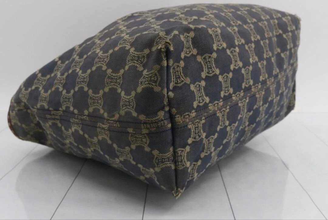 Borsa tote CELINE Paris Macadam logo trionfo tela pelle USATA originale #S2122