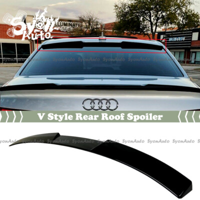 FITS 09-2016 AUDI A4 S4 B8 B8.5 SEDAN GLOSS BLACK V STYLE REAR ROOF SPOILER WING