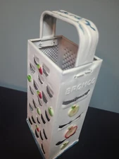 Vintage Bromco Painted w Apples Cheese Grater Vegetable Shredder Rustic Decor