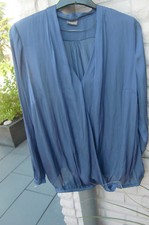Bluse ,Wickeloptik,Blau,Gelco,Gr 48,Polyester