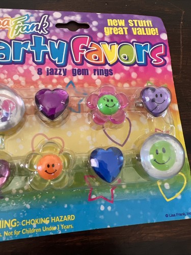 Vintage 90s Lisa Frank Party Favors 8 Jazzy Gem Rings - Picture 2 of 3