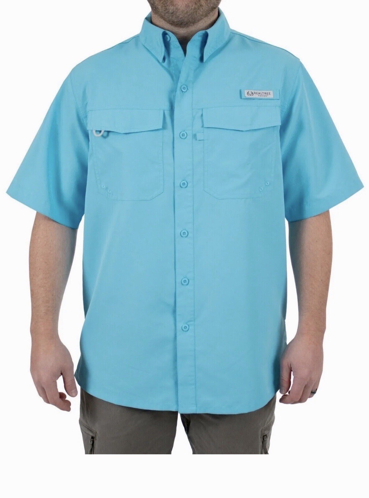 Realtree Fishing Style Guide Shirt Aqua Blue Size. Small