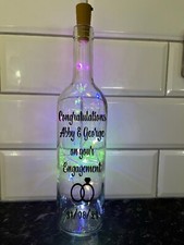 PERSONALISED  CONGRATULATIONS ON YOUR ENGAGEMENT LIGHT UP BOTTLE PRESENT 088