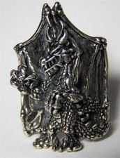 DELUXE MIDIEVAL DRAGON ON SHIELD BIKER RING BR151 MEN WOMEN jewelry SILVER new