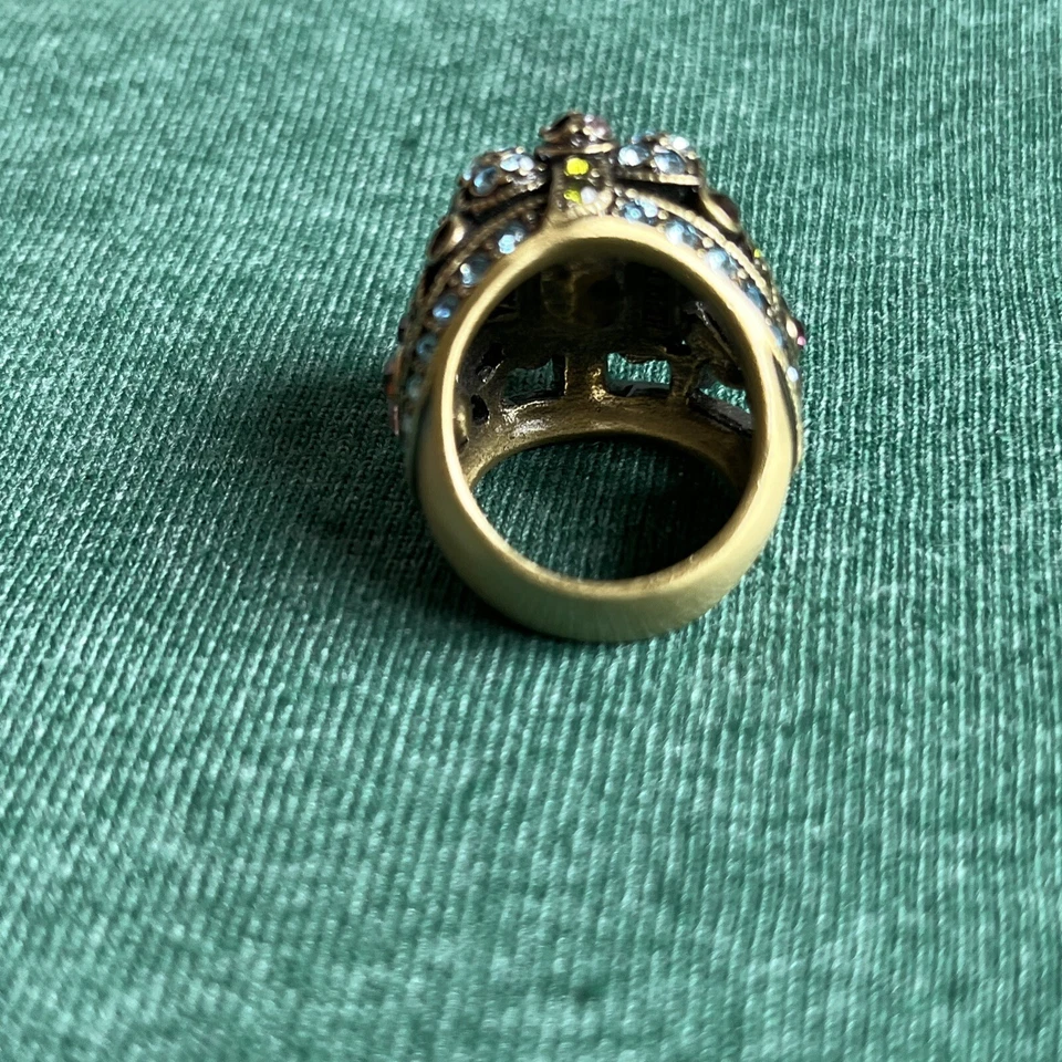 Anel Swarovski multicolorido Heidi Daus roxo ametista gota de lágrima pedra 4,5 - Imagem 4 de 4