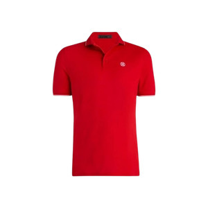 G/Fore Rib Collar Tech Pique Modern Spread Collar Banded Sleeve Polo Lava
