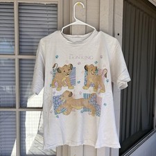 1990s Disney The Lion King Vintage White Size Medium Single Stitch T Shirt 90s