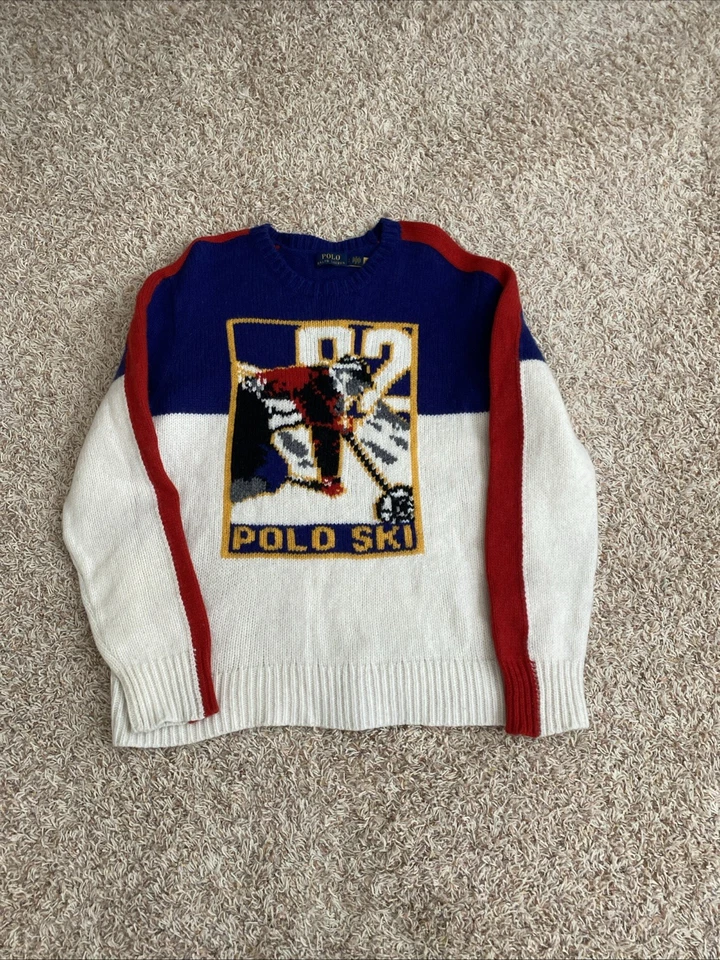 Polo Ralph Lauren 92 Esquí Color Bloque Lana Suéter Para Hombre Talla L Foto 3 de 4