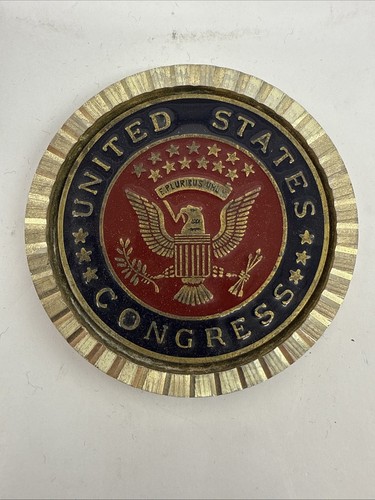 United States Congress 4 Piece Coaster Set Brass Colored Congress Logo - Picture 10 of 13