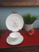 Vintage Schirnding Bavaria Porcelain Tea Cup And Saucer And Salad Plate