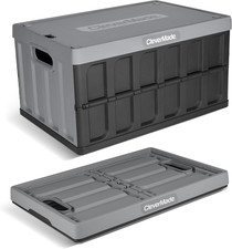 Collapsible Storage Bins with Lids, 62L Heavy Duty Foldable Plastic Storage Cr