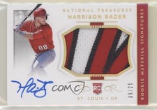 2018 Panini National Treasures Holo Gold 9/25 Harrison Bader #41 Auto 6fs
