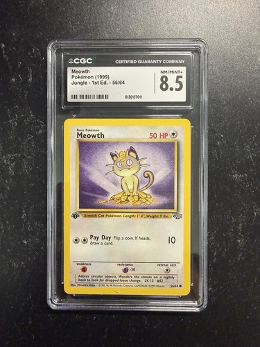Meowth (1st Edition) graded CGC 8.5 for sale on eBay