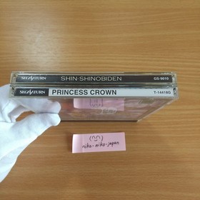 Lot 2 Sega Saturn Game Princess Crown + Shin Shinobi Den (Shinobi Legions) Japan