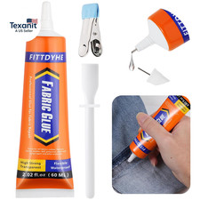 Fabric Glue Permanent, 60 ML Washable Clear Clothing Glue, Super Fabric Adhesive