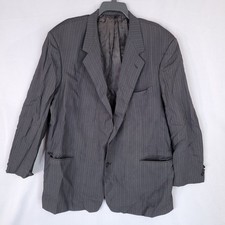 Nino Cerruti Men's Black Pinstripe Sport Coat Jacket 48R Wool Blend