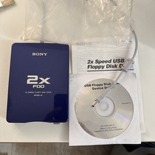 Sony 2X FDD MPF88E-UA USB External 3.5" Floppy Disk Drive Blue