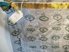 2 CHIC Cotton Evil Eye Blue, Gold Border Tassels Boho Long Scarf, Beach Pareo — photo 2