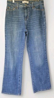 Levi s 512 Perfectly Slimming Bootcut Blue Denim Jeans Women s 10 M Flap Pockets