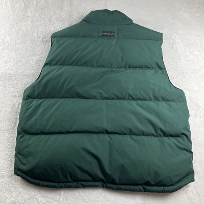 Vintage Eddie Bauer Vest Mens XLarge Green Plaid Reversible Down