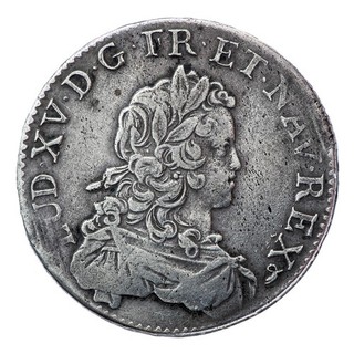 1723. LOUIS XV France. 1 Ecu silver coin Rouen mint