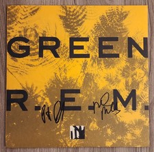 Peter Buck & Mike Mills Signed R.E.M. - Green Vinyl Record RAD
