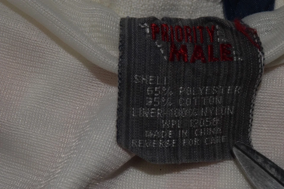 Bañador Vintage Priority Hombre Talla M/L Años 80 Rojo Pálido Naranja Playa Rayas Foto 4 de 4