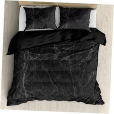 Marble Duvet Cover Queen Size Black Marbling Queen 88x88 Inch  Black Marble