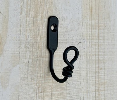 Wrought Iron Twisted Metal Wall Hook Knotted Black Towel Coat Key Hook Holder 2 