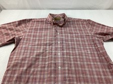 Roundtree Yorke Gold Label Shirt Mens XL Red Plaid Button Down Cotton