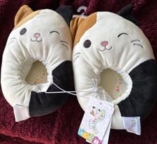 Squishmallows Cam The Cat Slippers Plush Fuzzy Shoes L 2/3