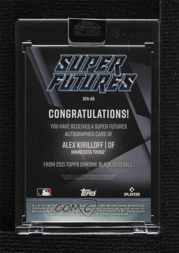 2021 Topps Chrome Black Super Futures /99 Alex Kirilloff #SFA-AK Rookie Auto RC - Image 2 of 2
