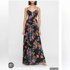 Express Dress Women's Spaghetti Strap Dark Blue Floral Flowy Size Small NWT