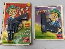 Vintage KILGORE "Private Eye Hawkeye No. 7188, 7185 Die Cast Cap Gun
