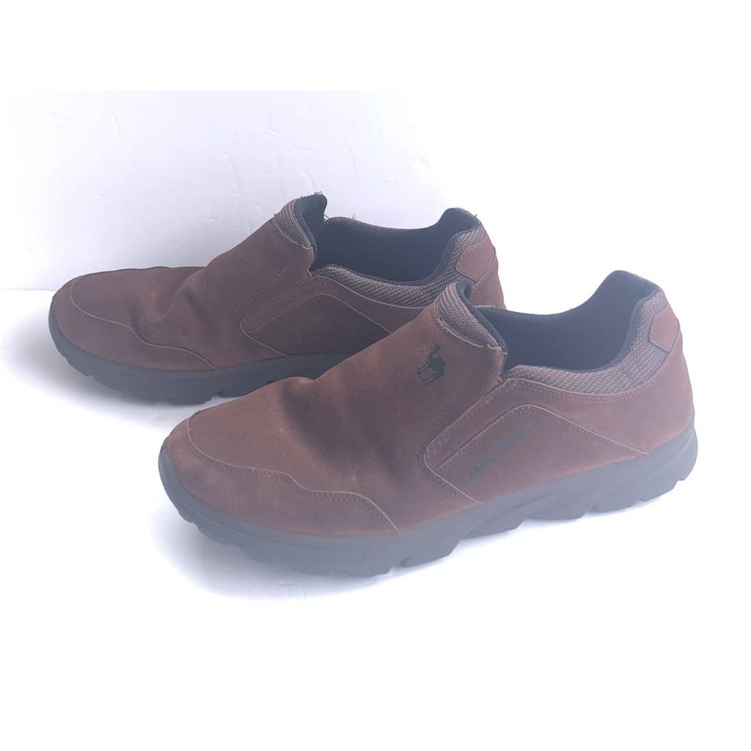 Camel Crown Brown Suede Leather Slip On Casual Shoe Mens Loafer Size 9.5