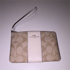 Coach Signature Logo Zip-Top Wristlet Wallet ...