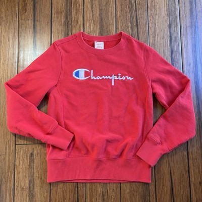 Champion Reverse Weave Heavyweight Crew Neck Red Thick Sweatshirt Mens Small