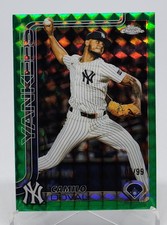 2025 Topps Chrome Update Camilo Doval Green Geometric Refractor /99 Yankees