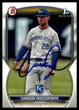 2023 Bowman Draft Baseball Carson Roccaforte Kansas City Royals #BD-140 Signed