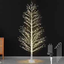 6FT Enchanting Birch Tree with 1300 LED Lights, Twinkle Light White Christmas Tr