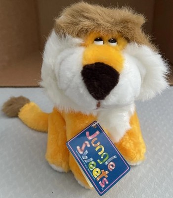 NWT Vtg 1985 Mighty Star Jungle Sweets Lion Plush Stuffed Animal 1980s Retro 8 H