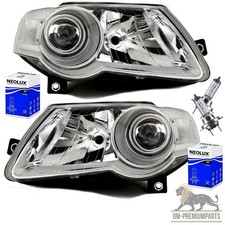 Scheinwerfer RECHTS & LINKS + 2x H7 Birnen passt für VW Passat 3C ab 2005-2010