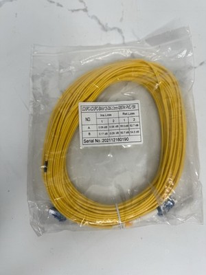 OS2 LC to LC Fiber Optic Patch Cable Single Mode Duplex  Yellow 9/125 SMF 15M