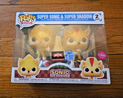 Funko Pop! Games Super Sonic & Super Shadow 2 Pk Flocked   Target Con Exclusive