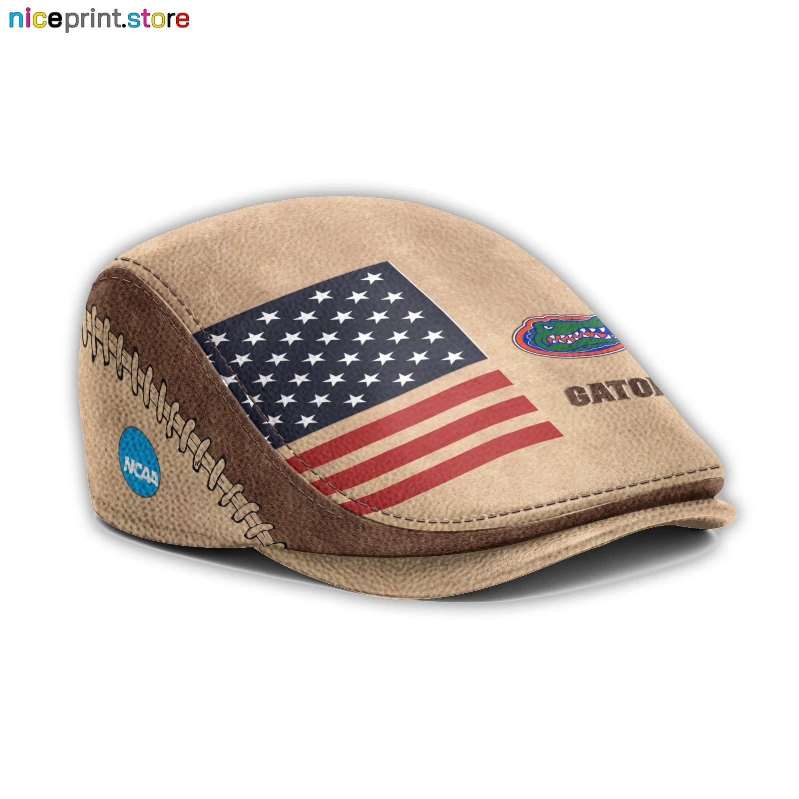 Leather Cap Florida Team Gators Jeff Cap NCAA Driver Cap NCAA Flat Cap