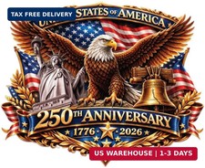 2pcs 250th Anniversary USA Car Decal Sticker, Patriotic Bald Eagle 1776  2026 V