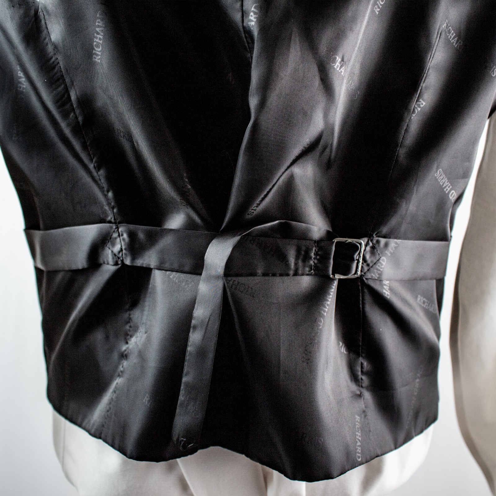 RICHARD HARRIS Black Solid Polyester Men Waistcoa… - image 11