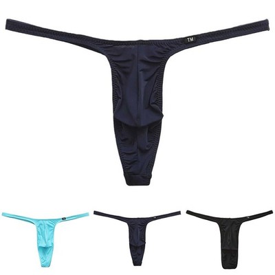 Sexy Herren Eis Seide niedriger Bund G String Tanga Ausbuchtung Beutel T Rücken