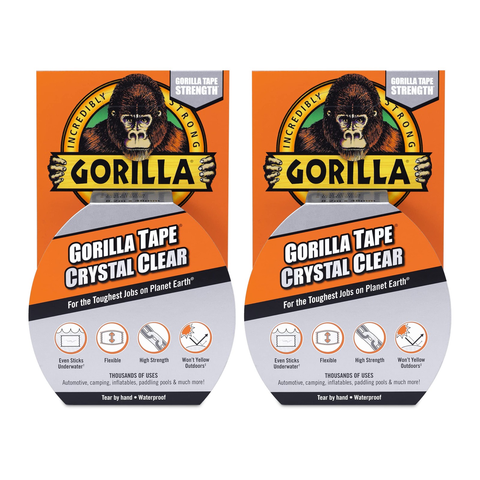 Gorilla Tape Crystal Clear 82m 2 Count Pack of 1 9590₽